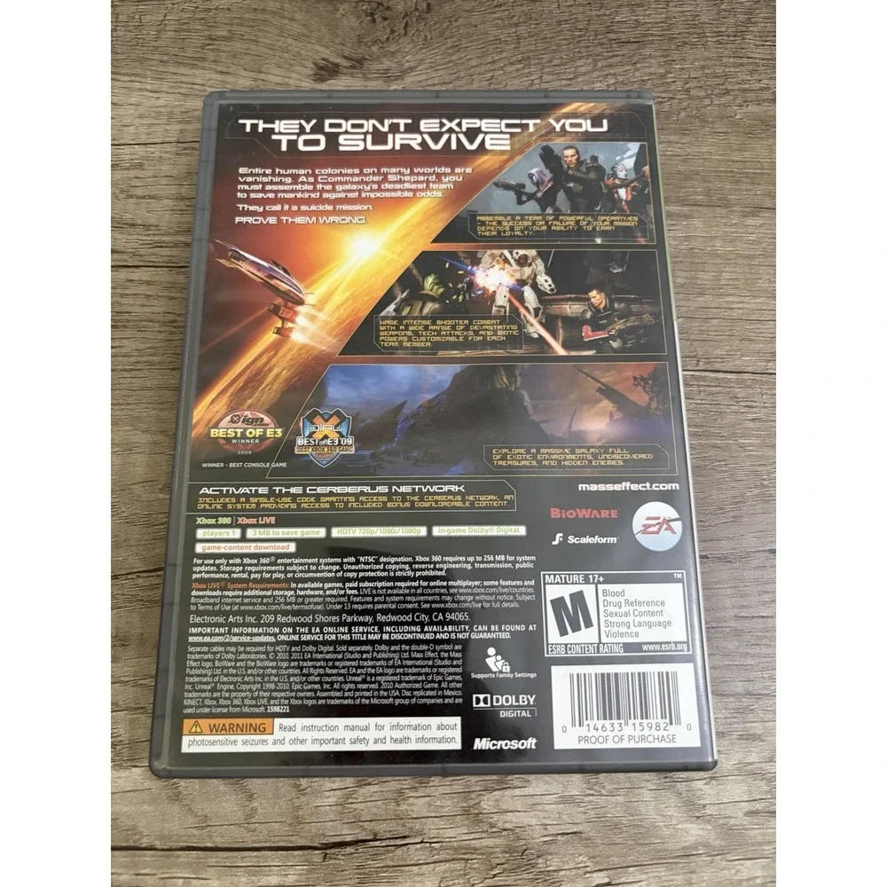 Mass Effect 2 Xbox 360 Video Game CIB Complete Xbox Platinum Hits